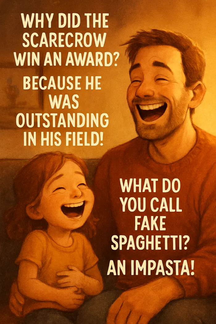 Why did the scarecrow win an award? Because he was outstanding in his field! What do you call fake spaghetti? An impasta!